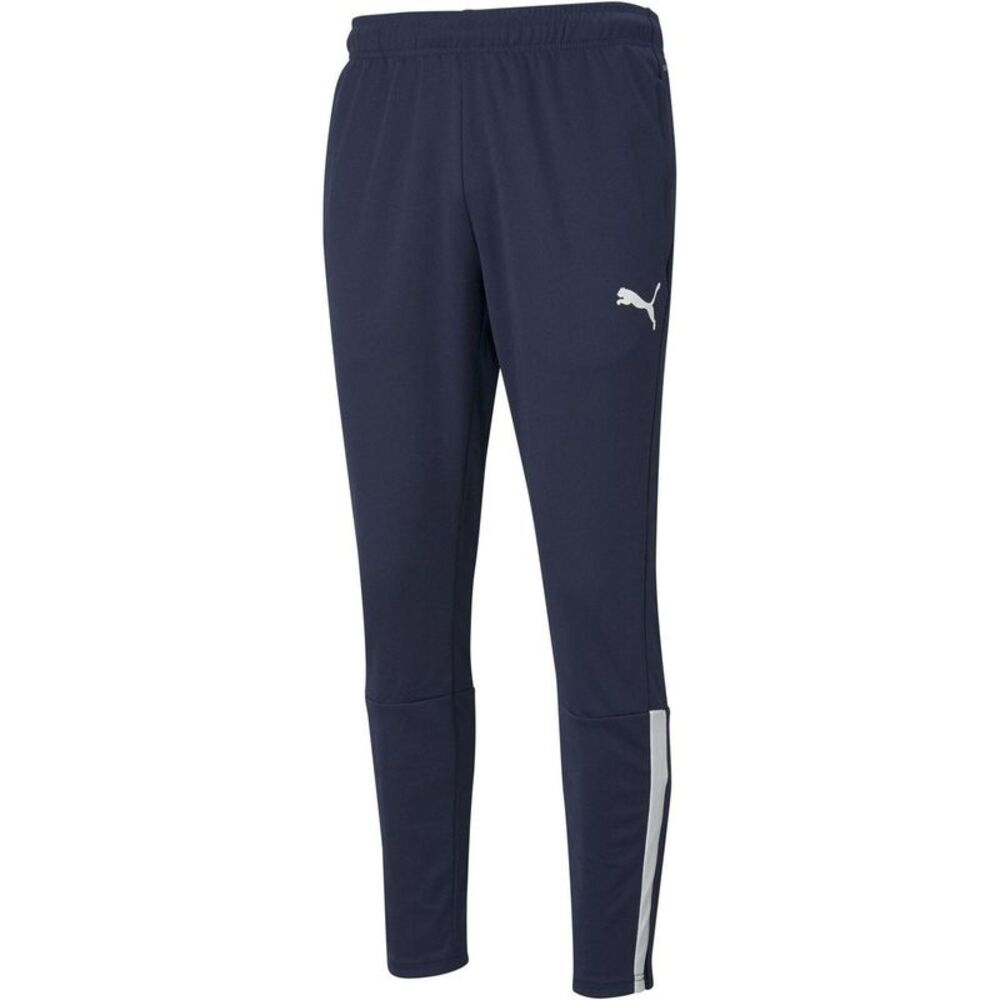 Puma Mens Team Liga Side Stripe Tapered Tracksuit Bottoms / Navy/White